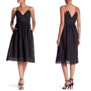 J. Crew Double Strap Eyelet Black Cotton dress Size 10